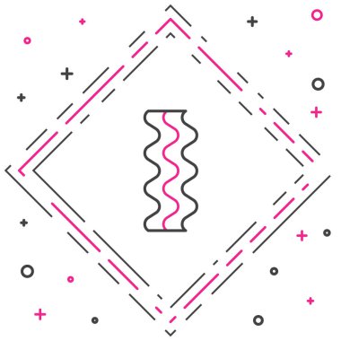 Çizgi pastırma çizgisi simgesi beyaz arkaplanda izole edildi. Renkli taslak konsepti. Vektör