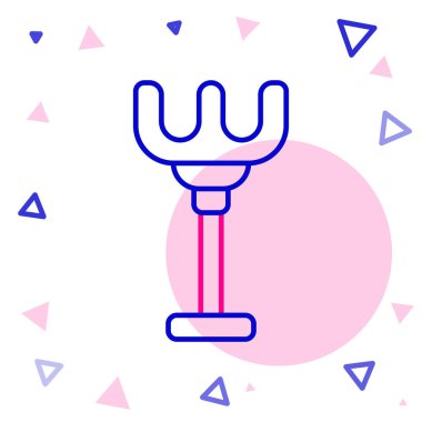 Çizgi Tırmık oyuncak simgesi beyaz arkaplanda izole edildi. Çocuklar plaj oyunları için oyuncak. Renkli taslak konsepti. Vektör