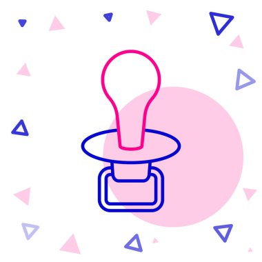 Çizgi Bebeği emziği simgesi beyaz arkaplanda izole edildi. Çocuk oyuncağı. Renkli taslak konsepti. Vektör