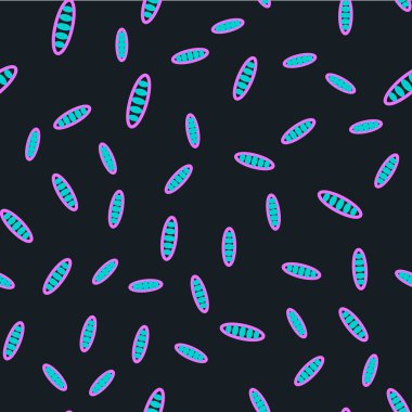 Fransız baget ekmek ikonu siyah arka planda izole edilmiş kusursuz desen. Vektör