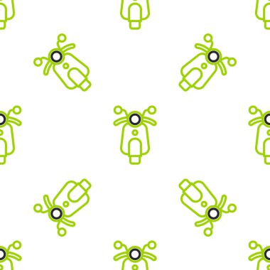 Çizgi Scooter simgesi beyaz arkaplanda izole edilmiş kusursuz desen. Vektör