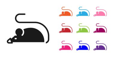 Beyaz arkaplanda siyah deneysel fare simgesi izole edildi. Simgeleri renklendirin. Vektör