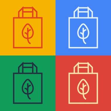 Pop sanat eseri, geri dönüşüm ikonuna sahip kağıt alışveriş torbası izole Pop sanat serisi. Geri dönüşüm sembollü çanta. Vektör