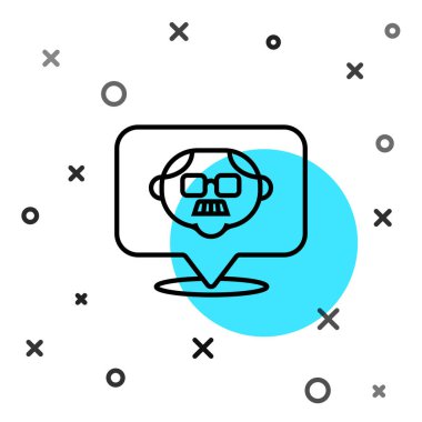 Siyah çizgi büyükbaba simgesi beyaz arkaplanda izole edilmiş. Rastgele dinamik şekiller. Vektör