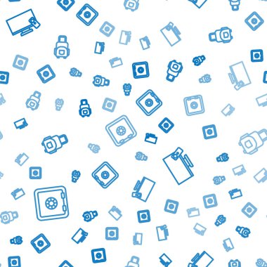 Hat güvenli, Akıllı TV ve Bavul 'u kusursuz desene ayarlayın. Vektör