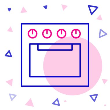 Fırın simgesi beyaz arkaplanda izole edildi. Fırın tabelası. Renkli taslak konsepti. Vektör