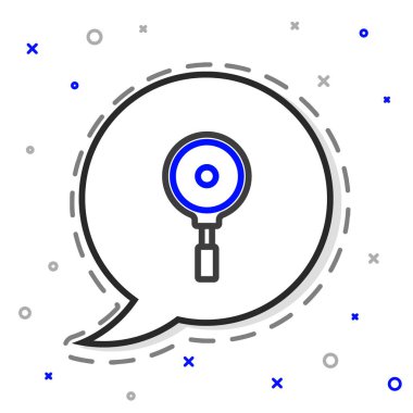 Hattı Kızartma simgesi beyaz arkaplanda izole edildi. Kızartma veya kızartma gıda sembolü. Renkli taslak konsepti. Vektör