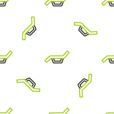 Güneş yatağı simgesi beyaz arkaplanda izole edilmiş kusursuz desen. Güneş şezlongu. Vektör