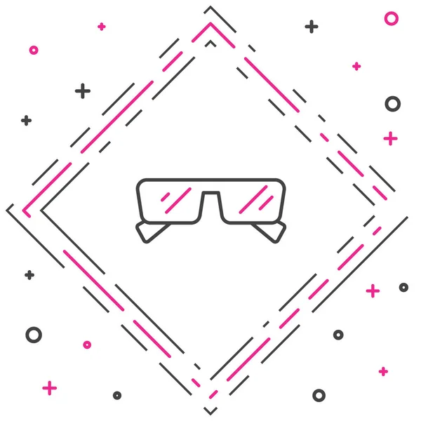 Line Glasses icoon geïsoleerd op witte achtergrond. Oogglazen frame symbool. Kleurrijk concept. Vector — Stockvector