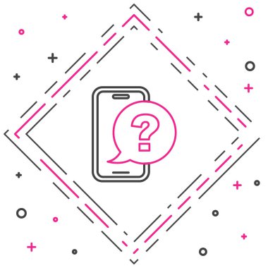 Hat Telefonu, beyaz arkaplanda 24 saatlik destek ikonu izole edildi. Tüm gün müşteri destek merkezi. Tam zamanlı çağrı servisi. Renkli taslak konsepti. Vektör