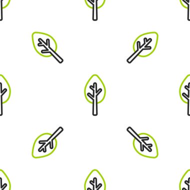 Çizgi Ağacı simgesi beyaz arkaplanda izole edilmiş kusursuz desen. Orman sembolü. Vektör