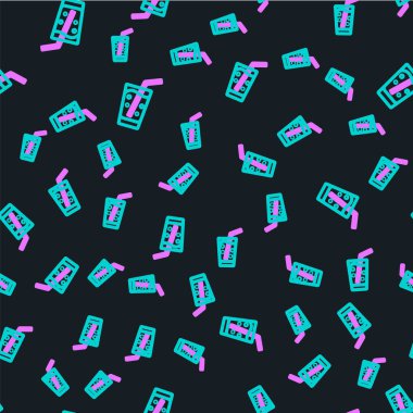 Su ikonuna sahip çizgi camları siyah arkaplanda izole edilmiş. Soda bardağı. Vektör