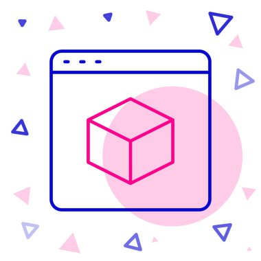 Satır 3D yazıcı simgesi beyaz arkaplanda izole edildi. 3D baskı. Renkli taslak konsepti. Vektör