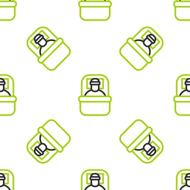 Sıralı uyku tulumu simgesi beyaz arka planda izole edilmiş pürüzsüz desen. Vektör