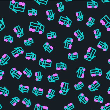 Hat Trolleybus simgesi siyah arkaplanda izole edilmiş. Toplu taşıma sembolü. Vektör