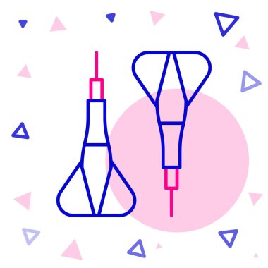 Dart çizgi ok simgesi beyaz arkaplanda izole edildi. Renkli taslak konsepti. Vektör İllüstrasyonu