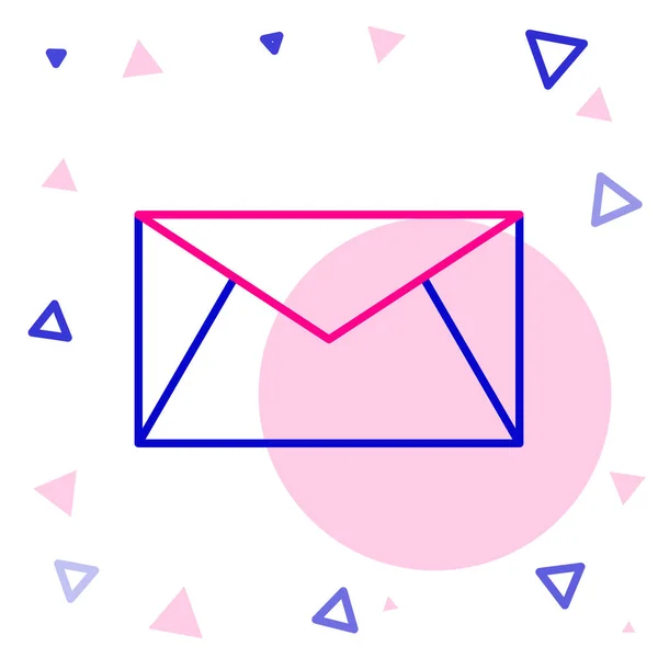 Línea de correo electrónico y el icono de correo electrónico aislado sobre fondo blanco. Envolvente símbolo e-mail. Señal de correo electrónico. Concepto de esquema colorido. Vector — Vector de stock