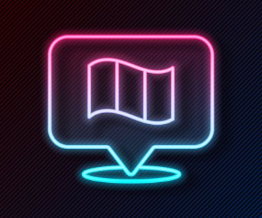 Parlayan neon hattı Fransa bayrağı simgesi siyah arkaplanda izole edildi. Vektör