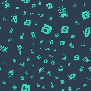 Oyun kartlarını, Tetris elektronik oyunlarını, fırıldak oyuncaklarını ve denizaltıyı kusursuz bir şekilde ayarla. Vektör