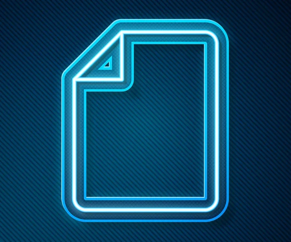 Светящаяся неоновая строка Значок документа файла изолирован на синем фоне. Reecklist icon. Бизнес-концепция. Вектор — стоковый вектор