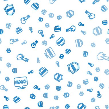 Hat GDO 'su, biyolojik sağlıklı yiyecekler için kalkan ve kusursuz desenli genetik olarak modifiye edilmiş elma. Vektör