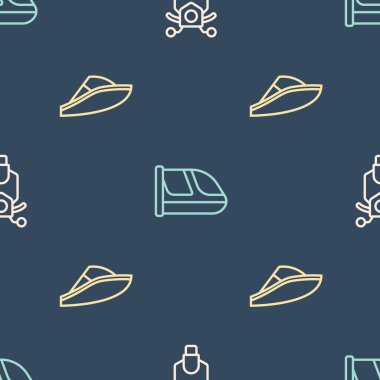 Scooter, Speedboat ve Train hattını kusursuz bir şekilde ayarlayın. Vektör