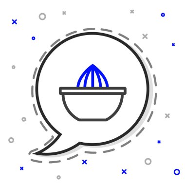 Citrus meyve sıkacağı simgesi beyaz arkaplanda izole edildi. Renkli taslak konsepti. Vektör