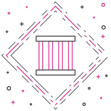 Hat Cezaevi pencere simgesi beyaz arkaplanda izole edildi. Renkli taslak konsepti. Vektör