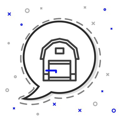 Çiftlik evi simgesi beyaz arka planda izole edildi. Renkli taslak konsepti. Vektör