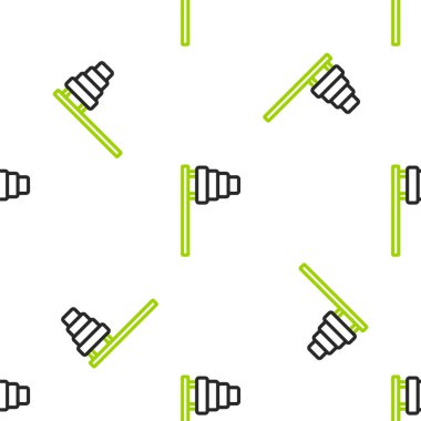 Golf bayrağı simgesi beyaz arkaplanda izole edilmiş kusursuz desen. Golf ekipmanı ya da aksesuar. Vektör