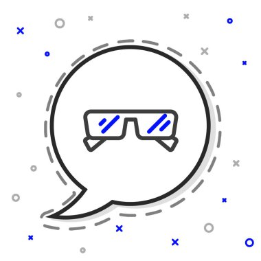 Çizgi Gözlüğü simgesi beyaz arkaplanda izole edildi. Gözlük çerçevesi sembolü. Renkli taslak konsepti. Vektör