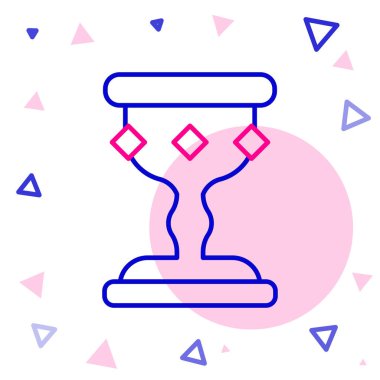 Orta Çağ çizgi kadeh simgesi beyaz arkaplanda izole edildi. Renkli taslak konsepti. Vektör