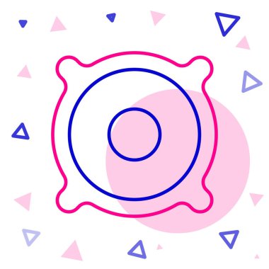 Hat Stereo hoparlörü simgesi beyaz arkaplanda izole edildi. Ses sistemi hoparlörleri. Müzik ikonu. Müzikal sütun hoparlörü. Renkli taslak konsepti. Vektör