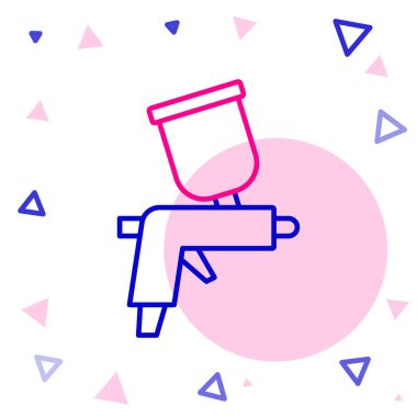 Beyaz arka planda izole edilmiş çizgi boyası sprey tabancası ikonu. Renkli taslak konsepti. Vektör