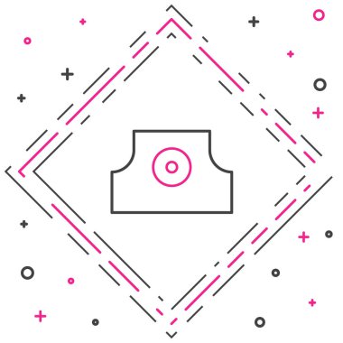 Çizgi spreyi beyaz arkaplanda izole edilmiş başlık simgesini tıkayabilir. Renkli taslak konsepti. Vektör