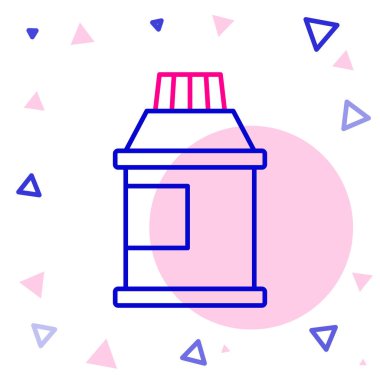 Çizgi boyası, guaj, kavanoz, beyaz arka planda izole edilmiş boya ikonu. Renkli taslak konsepti. Vektör