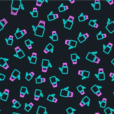 Çizgi Sulama simgesi siyah arkaplanda izole edilmiş kusursuz desen oluşturabilir. Sulama sembolü. Vektör