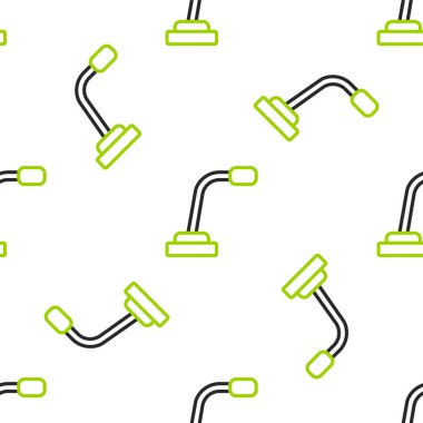 Hat Mikrofon simgesi beyaz arkaplandaki kusursuz deseni izole etti. Radyodaki mikrofondan. Sözcü işareti. Vektör