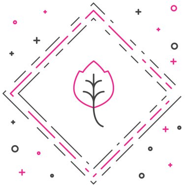 Çizgi Yaprak simgesi beyaz arkaplanda izole edildi. İşaret bırakıyor. Taze doğal ürün sembolü. Renkli taslak konsepti. Vektör