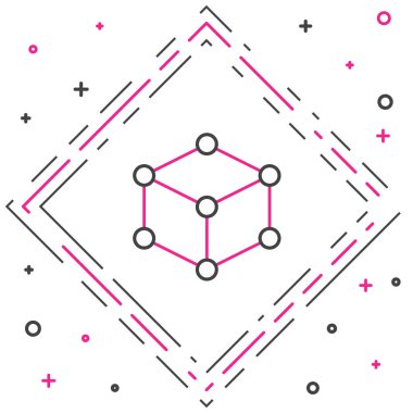 Beyaz arkaplanda Isometric küp simgesi izole edildi. Geometrik küp katı simge. 3 boyutlu kare işareti. Kutu sembolü. Renkli taslak konsepti. Vektör