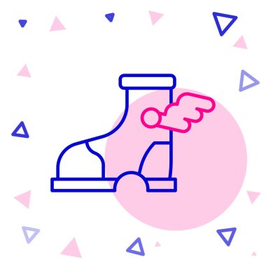 Hermes sandal simgesi beyaz arkaplanda izole edildi. Antik Yunan tanrısı Hermes. Kanatlı koşu ayakkabısı. Renkli taslak konsepti. Vektör