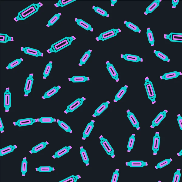 Line Marker Stift-Symbol isoliert nahtlose Muster auf schwarzem Hintergrund. Vektor — Stockvektor