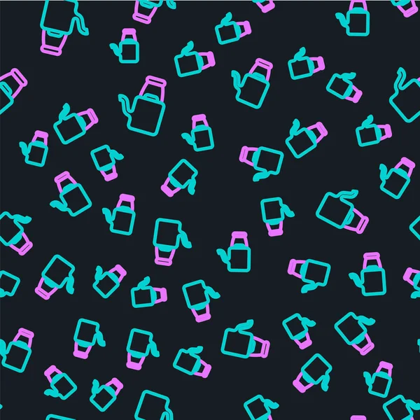 Çizgi Sulama simgesi siyah arkaplanda izole edilmiş kusursuz desen oluşturabilir. Sulama sembolü. Vektör