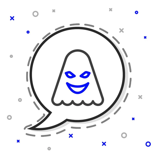 Ligne icône fantôme isolé sur fond blanc. Concept de contour coloré. Vecteur — Image vectorielle