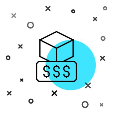 Siyah çizgi 3D yazıcı servisi simgesi beyaz arkaplanda izole edildi. 3D baskı. Rastgele dinamik şekiller. Vektör