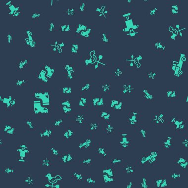 Horoz rüzgar gülünü, bostan korkuluğunu, su geçirmez lastik botu ve kamyoneti pürüzsüz desene ayarlayın. Vektör