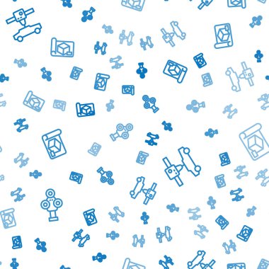 3D tarayıcı, yazıcı arabası ve kusursuz desen üzerine mühendislik için grafik kağıdı ayarla. Vektör