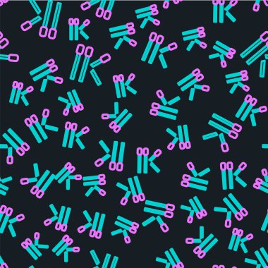 Çizgi Simgesi, siyah arkaplanda izole edilmiş, pürüzsüz desen ile eşleşiyor. Vektör