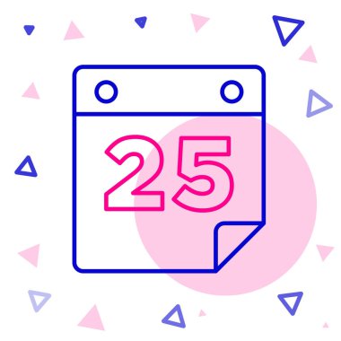 Çizgi Takvimi simgesi beyaz arkaplanda izole edildi. Olay hatırlatma sembolü. Mutlu Noeller ve mutlu yıllar. Renkli taslak konsepti. Vektör