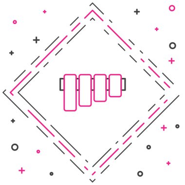 Line Pan flüt simgesi beyaz arkaplanda izole edildi. Geleneksel Peru müzik aleti. Peru, Bolivya ve Meksika 'dan halk enstrümanı. Renkli taslak konsepti. Vektör